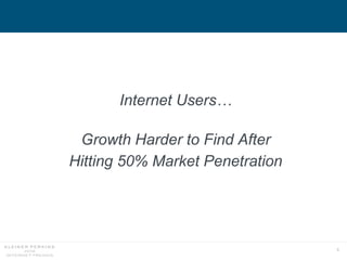 9
Internet Users…
Growth Harder to Find After
Hitting 50% Market Penetration
 