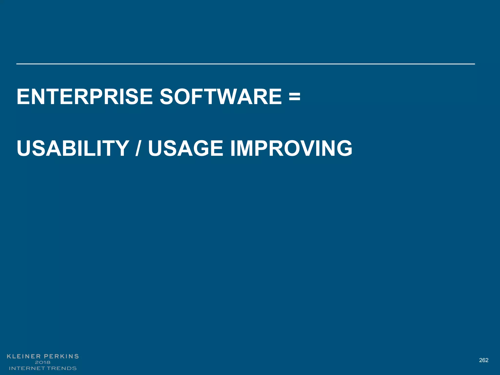 262
ENTERPRISE SOFTWARE =
USABILITY / USAGE IMPROVING
 