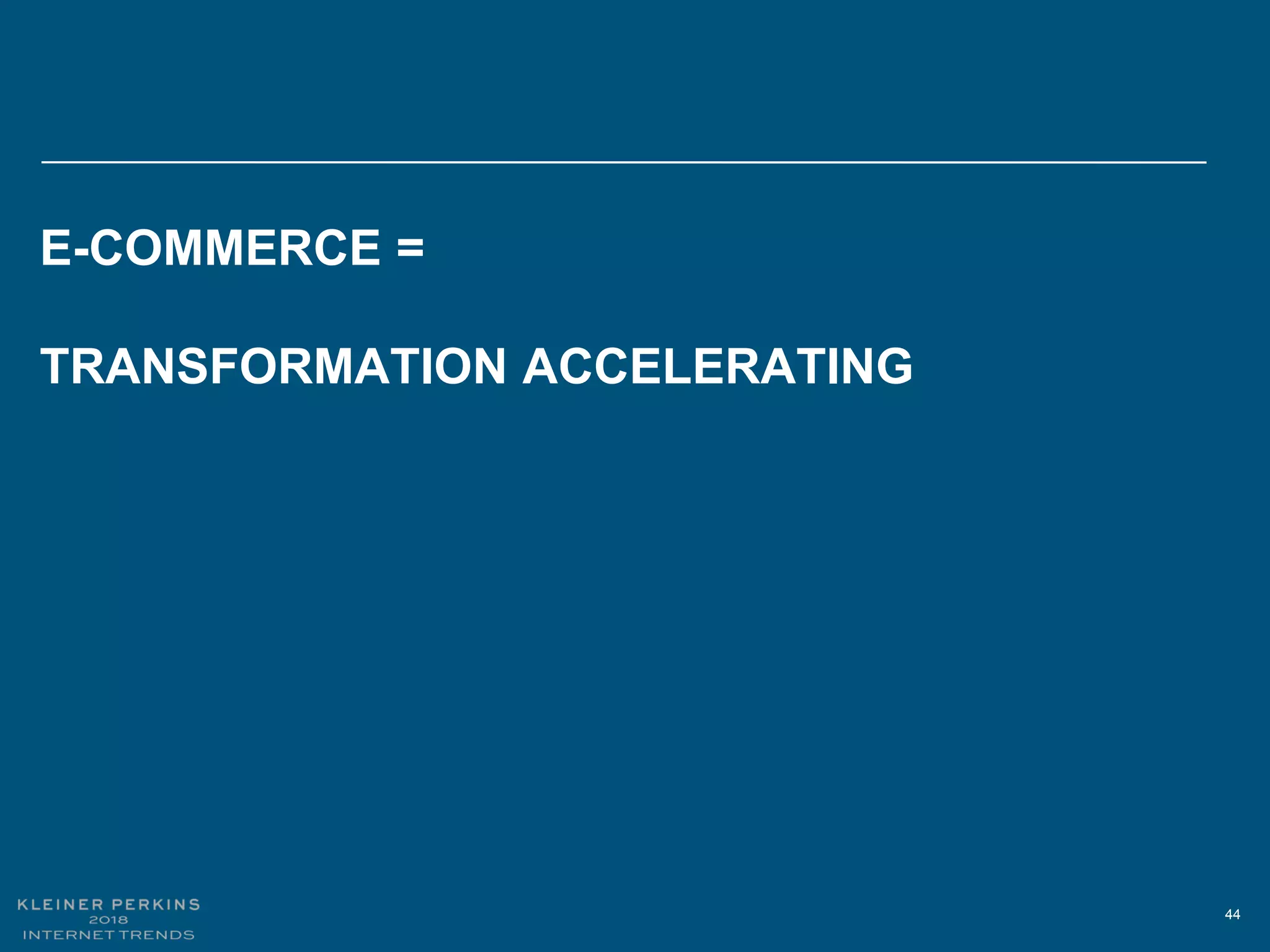 44
E-COMMERCE =
TRANSFORMATION ACCELERATING
 