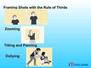 Framing Shots with the Rule of Thirds Zooming Tilting and Panning Dollying 