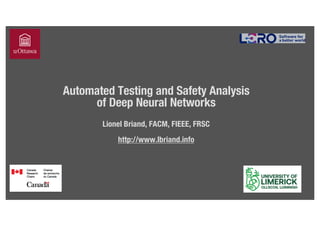 Automated Testing and Safety Analysis of Deep Neural Networks | PDF