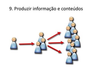 9. Produzir informação e conteúdos
• Produzir conteúdos
   – Editar som/audio: Audacity http://audacity.sourceforge.net/
 ...