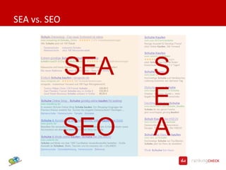 SEA vs. SEO




              SEA   S
                    E
              SEO   A
 