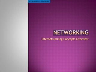 NETWORKING LET’S NETWORK

Internetworking Concepts Overview

 