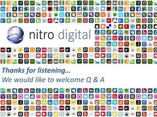 Thanks for listening…
We would like to welcome Q & A
 