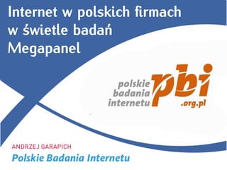 Internet w polskich firmach w świetle badań 
Megapanel  