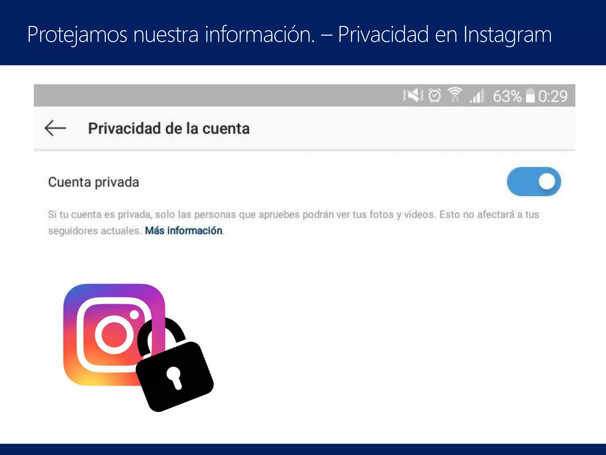 Protejamos nuestra información. – Privacidad en Instagram
 