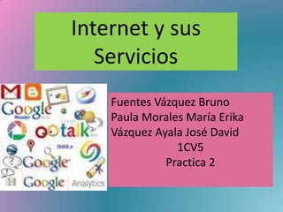 Internet y sus Servicios Fuentes Vázquez Bruno Paula Morales María Erika  Vázquez Ayala José David 1CV5 Practica 2 