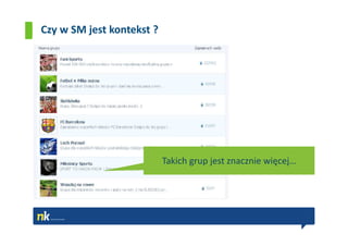 Czy w SM jest kontekst ?




                           Takich grup jest znacznie więcej…
 