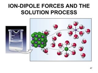 47
ION-DIPOLE FORCES AND THE
SOLUTION PROCESS
 