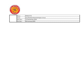 Intern Report of Jay Prakash Chaudhary dummy format | PDF