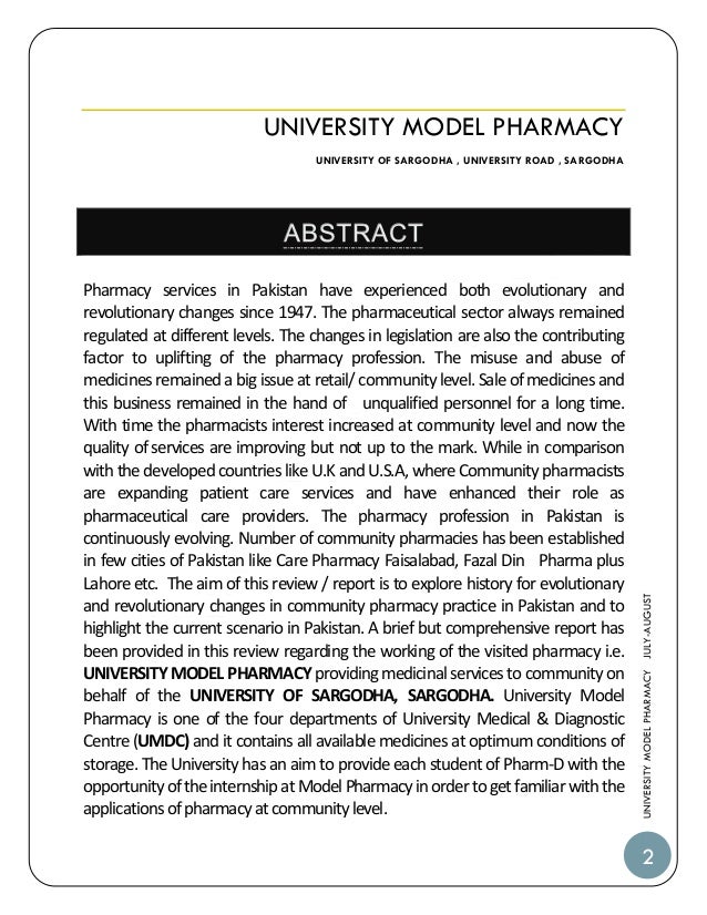 pharmacy dissertation examples