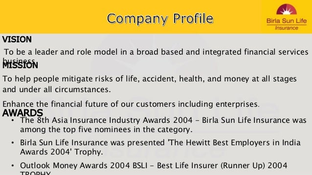 Internship at Birla Sun Life Insurance Company