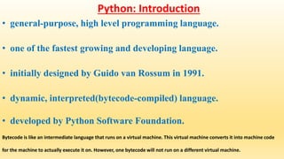 Python Summer Internship | PPTX | Programming Languages | Computing