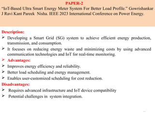 SMART GRID ENERGY MANAGEMENT SYSTEM USING IOT | PPTX