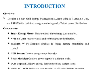 SMART GRID ENERGY MANAGEMENT SYSTEM USING IOT | PPTX