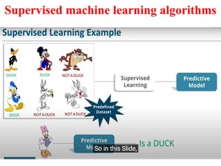 Supervised machine learning algorithms
 
