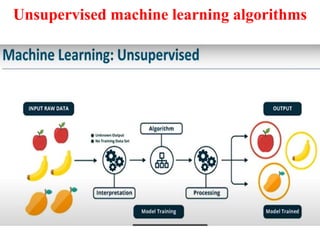 Unsupervised machine learning algorithms
 