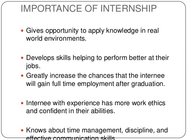 importance of internships