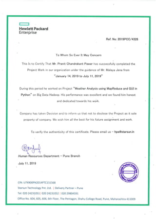 Internship  certificate