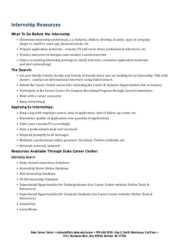 applying for internships