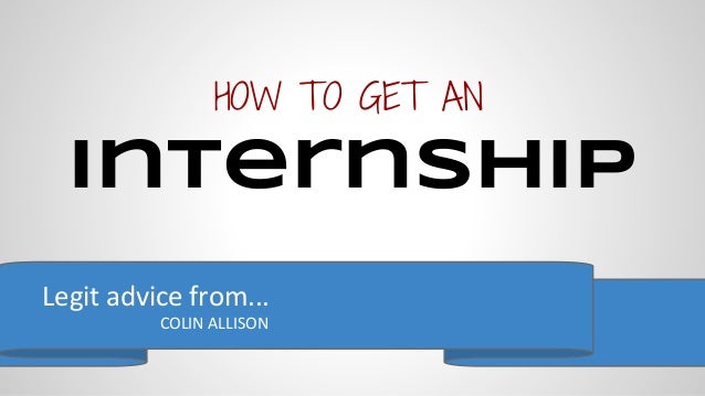 how to get an internship