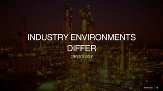 12
INDUSTRY ENVIRONMENTS
DIFFER
OBVIOUSLY
 