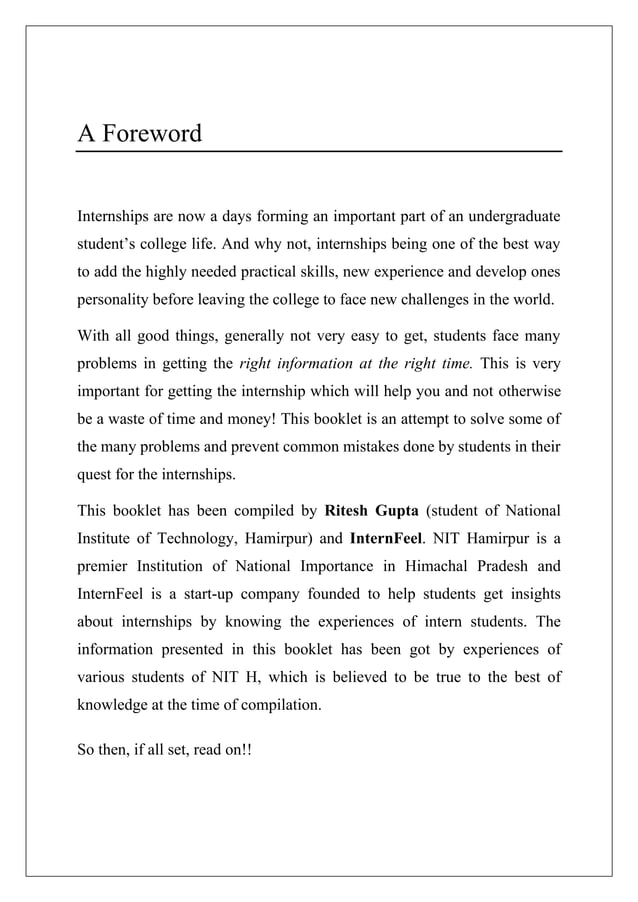 Internship guide | PDF