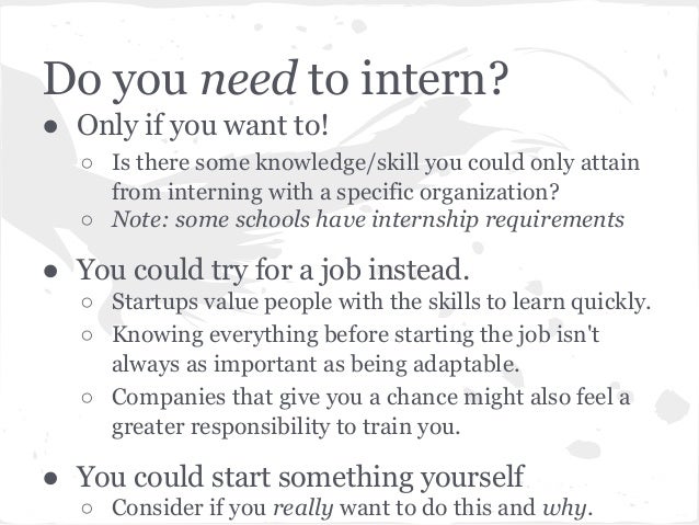 how to do internship