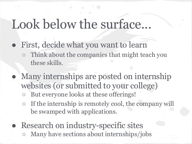 how to find interns