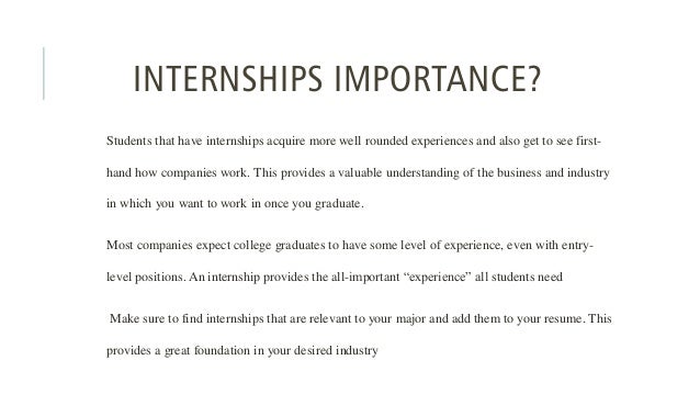importance of internships