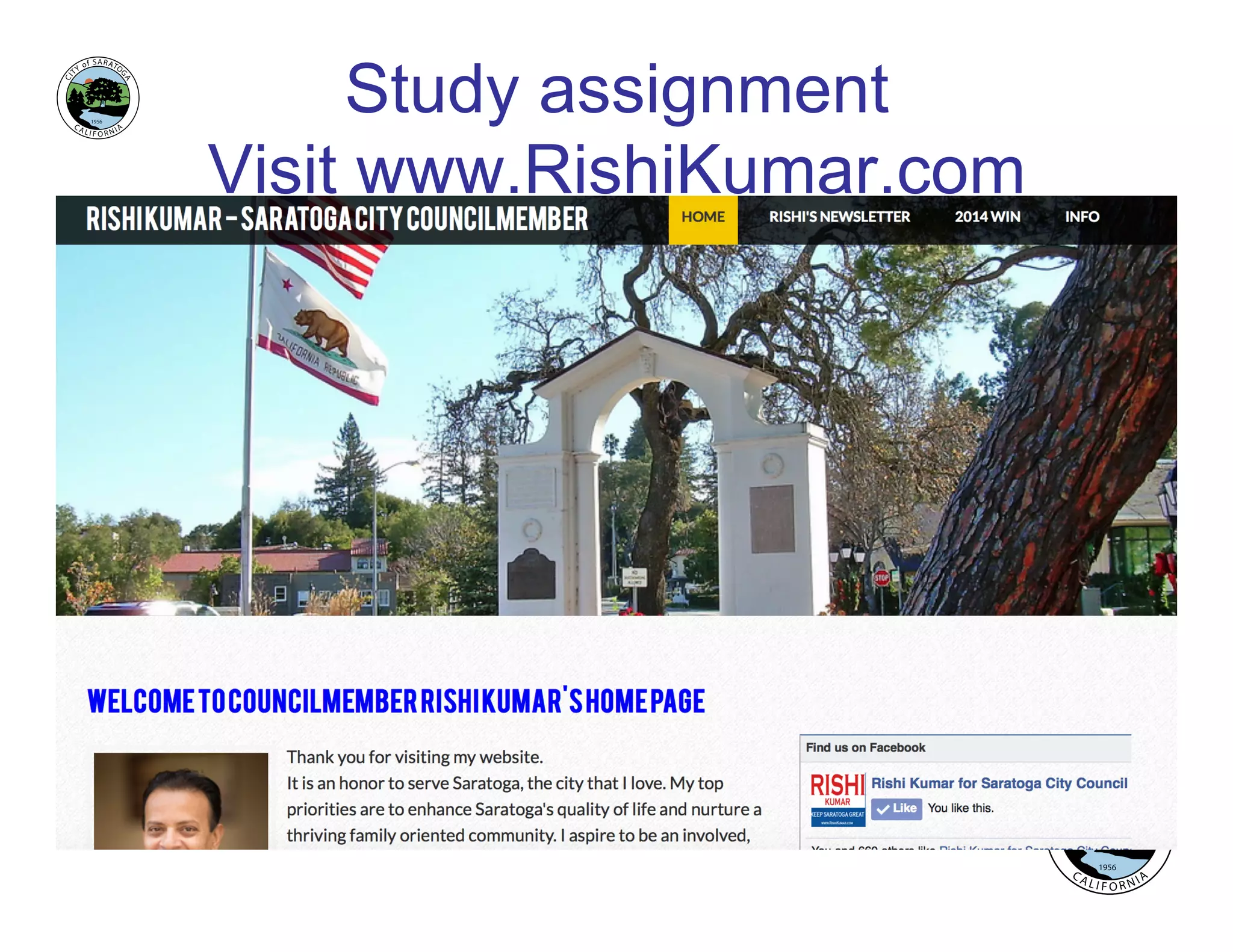 Study assignment
Visit www.RishiKumar.com
 