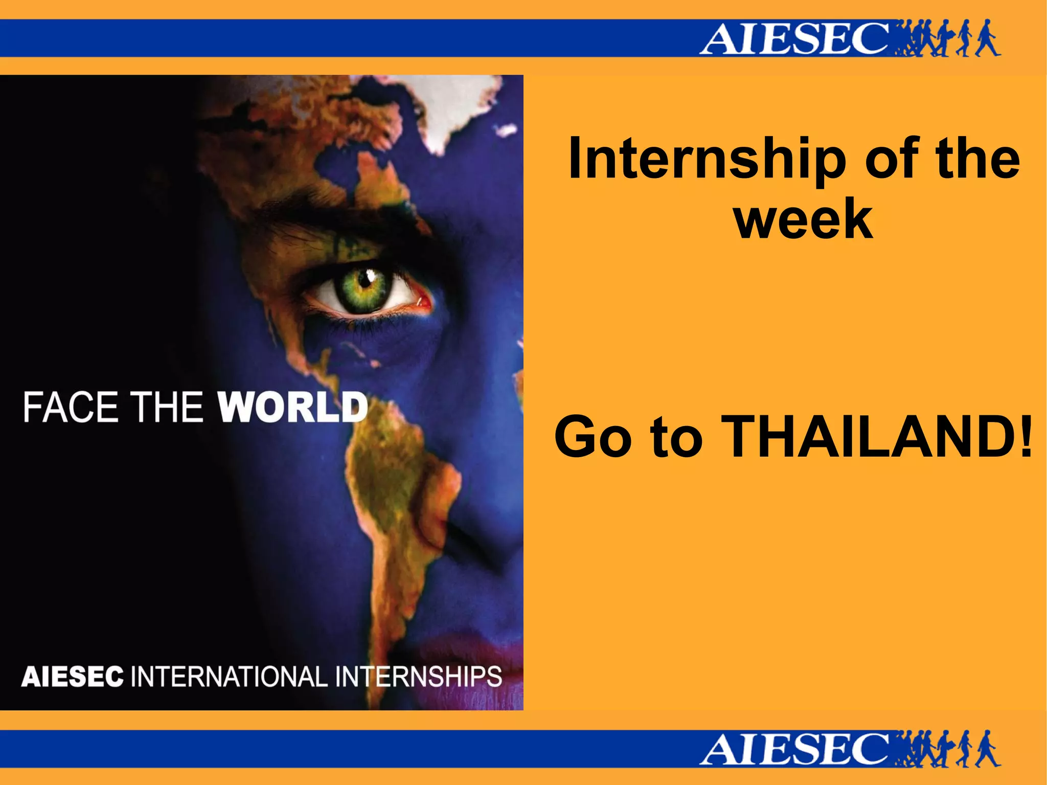 Internship of the week Go to THAILAND!