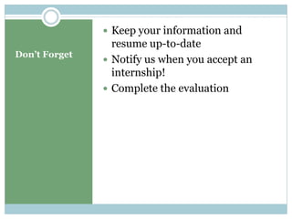 Internship Orientation