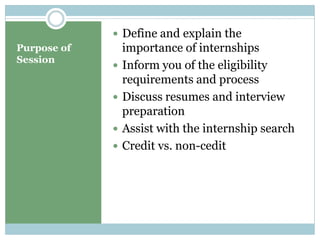 Internship Orientation