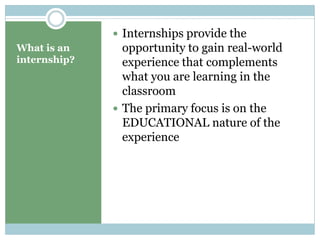 Internship Orientation