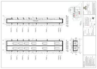 LD1
LD1
GUEST/
BANQUET
LIFT
02
GUEST/
BANQUET
LIFT
01
D
C
10
11
12
A
A'
B
B'
1041
900
1804
900
987
829
829
775
2000
1999
2423
2559
2450
5633
5209
775
+7.840
M
+13.920
M
+18.025
M
+21.220
M
+24.415
M
+27.610
M
GROUND
LEVEL
+0.00
M
1750
2400
900
2400
900
1750
2400
900
2400
900
900
2400
2400
900
900
2400
2400
900
900
2400
2400
900
900
2400
900
2400
2559
2450
5895
2850
1750
6790
6081
4105
3195
3195
3195
2850
31161
829
829
775
775
10
11
12
3375
2014
LIFT
WELL
LIFT
PIT
LIFT
PIT
LIFT
PIT
+7.840
M
+13.920
M
+18.025
M
+21.220
M
+24.415
M
+27.610
M
GROUND
LEVEL
+0.00
M
1999
2399
2850 3195 3195 3195 4105 6081 6790 1750
3495 2400 795 2400 795 2400 1705 2400 3681 2400 4390 2400 1750
31161
D
C
4322
5209
3195 4105 6790
LD1
LD1
LD1
LD1
LD1
LD1
GROUND
FLOOR
FIRST
FLOOR
SECOND
FLOOR
THIRD
FLOOR
FOURTH
FLOOR
FIFTH
FLOOR
TERRACE
FLOOR
GROUND
FLOOR
+1.050
M
FIRST
FLOOR
SECOND
FLOOR
THIRD
FLOOR
FOURTH
FLOOR
FIFTH
FLOOR
TERRACE
FLOOR
+1.050
M
LIFT
SECTIONS
10
SIGNATURE.
:
ARCHITECTS:
DRAWN
BY:
CHECKED
BY
:
DRAWINGS
AND
ALLIED
DOCUMENTS
ARE
THE
PROPERTY
OF
KARYAE
DESIGN
STUDIO
LLP.
THE
SAME
CANNOT
BE
REPRODUCED,
COPIED
IN
WHOLE
OR
IN
PART
WITHOUT
PRIOR
EXPRESSED
CONSENT
FROM
STAKEHOLDERS
AT
KARYAE
DESIGN
STUDIO
LLP.
THESE
DRAWINGS
CANNOT
BE
HANDED
OVER
TO
A
THIRD
PARTY
OR
USED
FOR
ANY
PURPOSE,
OTHER
THAN
THAT
FOR
WHICH
IT
HAS
BEEN
LOANED.
AFTER
FULFILLING
THE
PURPOSE
OF
ISSUE
THE
DRAWINGS
SHALL
BE
RETURNED
TO
THE
ARCHITECT
.
New.no.4
(old
no.38),
First
Floor,
5th
Cross,
11th
Main
Rd,
Vasanth
Nagar,
Bengaluru,
Karnataka
560052
D
E
S
I
G
N
S
T
U
D
I
O
SUPRIYA
K
PRIYA
M
T
ORIENTATION:
SCALE:
SHEET
NO:
NOT
TO
SCALE
DRAWING
STATUS:
FOR
CO-ORDINATION
WORKING
/
TENDER
PURPOSE
GOOD
FOR
CONSTRUCTION
SCHEMATIC
/
FOR
APPROVAL
SHOP
DRAWING
PURPOSE
CLIENT:
PROJECT:
DRAWING
TITLE:
PROPOSED
HOTEL
AT
JAGDALPUR,
CHATTISGARH.
M/S.
KK
PROJECTS
INDIA
PVT
LTD.,
N
S
W
E
1.
ALL
DIMENSIONS
ARE
IN
MILLIMETERS
AND
ARE
FINISHED
DIMENSIONS
UNLESS
OTHER
WISE
SPECIFIED
2.
ALL
LEVELS
ARE
IN
MILLIMETERS
AND
ARE
UNFINISHED
DIMENSIONS
UNLESS
OTHER
WISE
SPECIFIED
3.
DO
NOT
SCALE
THE
DRAWING.
FOLLOW
WRITTEN
DIMENSIONS
ONLY
4.
ANY
DISCREPANCY
IN
THE
DRAWING
SHOULD
BE
BROUGHT
TO
THE
NOTICE
OF
THE
ARCHITECT/DESIGNER
BEFORE
EXECUTION
5.
REFER
STRUCTURAL
DRAWING
FOR
R.C.C.
DETAILS.
6.
REFER
DETAIL
DRAWINGS
FOR
DOOR,
WINDOW,STRUCTURE,HANDLE,STARICASE,TOILET
LAYOUT.ETC
7.
FLOOR
FINISH
OF
50MM
THICKNESS
IS
ASSUMED
UNLESS
OTHERWISE
MENTIONED
8.
READ
THIS
DRG
IN
CONJUCTION
WITH
STRUCTURAL,ARCHITECTURAL
AND
SERVICES
DRAWINGS.
GENERAL
NOTE:
1
2
3
4
6
7
8
10
12
13
15
16
11
14
GUEST/
BANQUET
LIFT 02
GUEST/
BANQUET
LIFT 01
SERV
LIFT 01
GUEST
LIFT 01
SERV
LIFT 02
GUEST
LIFT 02
LANDSCAPED
WATERBODY
14.35M X 9.78M
BAR
138.60 Smt
ALL DAY DINING
283.25 Smt
OUTDOOR
SEATING
700 SFT
RECEPTION LOBBY
43'0" X 26'6"
MAIN KITCHEN
1400 SFT
PORTE COCHERE
BANQUET
ENTRY
10'0"
WIDE
CORRIDOR
20'0" WIDE
DECK
WATERBODY
12'6" X 16'6"'
WATERBODY
12'6" X 16'6"'
SHOWER
W.C
SHOWER
CHANGE
W.C
ANTE
LOCKERS
CHANGE
SHOWER
ANTE
W.C
LOCKERS
TEA LOUNGE
MALE
TOILET
ANTE
EWC-2
EWC-1
FEMALE
TOILET
ANTE
EWC-3
URINALS
EWC-2
EWC-1
FEMALE
CH.ROOM
MALE
CH.ROOM
HANDICAP
TOILET
SHOW
KITCHEN
700 SFT
LVL + 0.60 M
LVL +1.05 M
SWIMMING
POOL
SUNKEN
BAR
UP
GLAZING TO
DETAIL
GLAZING TO
DETAIL
GLAZING TO
DETAIL
TILE
DROP
TILE
DROP
RITHESH
HOTEL
LIFT
SECTION
AA'
302
01
RITHESH
HOTEL
LIFT
SECTION
BB'
302
02
RITHESH
HOTEL
KEYPLAN
 