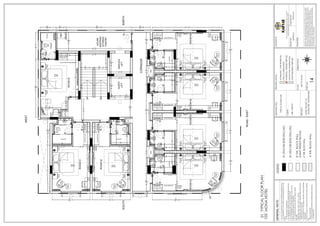GENERAL
NOTE:
SIGNATURE.
:
ARCHITECTS:
DRAWN
BY:
CHECKED
BY
:
DRAWINGS
AND
ALLIED
DOCUMENTS
ARE
THE
PROPERTY
OF
KARYAE
DESIGN
STUDIO
LLP.
THE
SAME
CANNOT
BE
REPRODUCED,
COPIED
IN
WHOLE
OR
IN
PART
WITHOUT
PRIOR
EXPRESSED
CONSENT
FROM
STAKEHOLDERS
AT
KARYAE
DESIGN
STUDIO
LLP.
THESE
DRAWINGS
CANNOT
BE
HANDED
OVER
TO
A
THIRD
PARTY
OR
USED
FOR
ANY
PURPOSE,
OTHER
THAN
THAT
FOR
WHICH
IT
HAS
BEEN
LOANED.
AFTER
FULFILLING
THE
PURPOSE
OF
ISSUE
THE
DRAWINGS
SHALL
BE
RETURNED
TO
THE
ARCHITECT
.
New.no.4
(old
no.38),
First
Floor,
5th
Cross,
11th
Main
Rd,
Vasanth
Nagar,
Bengaluru,
Karnataka
560052
D
E
S
I
G
N
S
T
U
D
I
O
SUPRIYA
K
PRIYA
M
T
N
S
W
E
ORIENTATION:
SCALE:
SHEET
NO:
NOT
TO
SCALE
DRAWING
STATUS:
FOR
CO-ORDINATION
WORKING
/
TENDER
PURPOSE
GOOD
FOR
CONSTRUCTION
SCHEMATIC
/
FOR
APPROVAL
SHOP
DRAWING
PURPOSE
CLIENT:
PROJECT:
DRAWING
TITLE:
HOTEL
PROJECT
AT
JAGDALPUR,
CHATTISGARH
MR.
ADITYA
TYPICAL
FLOOR
PLAN
14
MONA
HOTEL
TYPICAL
FLOOR
PLAN
103
01
1.
DO
NOT
SCALE
THE
DRG.
FOLLOW
WRITTEN
DIMENSIONS
ONLY.
2.
ANY
DISCREPANCY
IN
THE
DRG.
SHOULD
BE
BROUGHT
TO
THE
NOTICE
OF
THE
ARCHITECT
IMMEDIATELY.
3.
ALL
DIMENSIONS
SHOWN
TO
BE
VERIFIED
BEFORE
EXECUTION.
4.
ALL
DIMENSIONS
ARE
IN
FEET
AND
INCHES
ONLY
5.
THIS
IS
THE
PROPERTY
OF
KARYAE
DESIGN
IT
SHALL
NOT
BE
COPIED
OR
PRINTED
WITHOUT
PERMISSION.
6.
ALL
DIMENSIONS
INDICATED
ARE
EXCLUDING
PLASTER
THICKNESS.
7.
REFER
STRUCTURAL
DRG.
FOR
R.C.C.
DETAILS.
8.
REFER
DETAIL
DRG.
FOR
DOOR,
WINDOW,STRUCTURE,HANDLE,
STARICASE,TOILET
LATOUT.ETC
9.
FLOOR
FINISH
OF
2"
THICKNESS
IS
ASSUMED
UNLESS
OTHERWISE
MENTIONED
10.
READ
THIS
DRG
IN
CONJUCTION
WITH
STRUCTURAL,INTERIOR
AND
SERVICE
DRAWINGS.
11.
FOR
DETAILED
DESCRIPTION
OF
FINISHES
REFER
SCHEDULE
OF
FINISHES
DRG.
LEGEND:
:
:
RC
STRUCTURE
REFER
STRUC.DWG.
6"
THK.
BLOCK
WALL
:
:
8"
THK.
BLOCK
WALL
(LIGHT
WEIGHT
BLOCK)
4"
THK.
BLOCK
WALL
RC
STRUCTURE
REFER
STRUC.DWG.
:
DUCT
STUDY
TABLE
EWC
TV
UNIT
LUGGAGE
RACK
WARDROBE
BEDSIDE
TABLE
LUGGAGE
RACK
WARDROBE
LUGGAGE
RACK
WARDROBE
SHOWER
EWC
VANITY
HOUSE
KEEPING/
STORES/
PANTRY
CORRIDOR
SERVICE
LIFT
GUEST
LIFT
UP
DN
duct
FIRE
HOSE
ROOM
07
BEDSIDE
TABLE
BEDSIDE
TABLE
KING
SIZE
BED
STUDY
TABLE
TV
UNIT
WARDROBE/LUGGAGE
RACK
LOUNGER
TOILET
VANITY
EWC
SHOWER
ROOM
01
ROOM
02
ROOM
03
ROOM
04
ROOM
05
ROOM
06
ROAD
-
EAST
WEST
NORTH
SOUTH
DUCT
KING
SIZE
BED
BEDSIDE
TABLE
BEDSIDE
TABLE
ARM
CHAIR
COFFEE
TABLE
STUDY
TABLE
CHAIR
BEDSIDE
TABLE
KING
SIZE
BED
TV
UNIT
STUDY
TABLE
CHAIR
ARM
CHAIR
COFFEE
TABLE
KING
SIZE
BED
BEDSIDE
TABLE
BEDSIDE
TABLE
ARM
CHAIR
COFFEE
TABLE
STUDY
TABLE
CHAIR
LUGGAGE
RACK
TV
UNIT
FULL
LENGTH
MIRROR
FULL
LENGTH
MIRROR
FULL
LENGTH
MIRROR
KING
SIZE
BED
BEDSIDE
TABLE
BEDSIDE
TABLE
ARM
CHAIR
COFFEE
TABLE
STUDY
TABLE
CHAIR
TV
UNIT
FULL
LENGTH
MIRROR
KING
SIZE
BED
BEDSIDE
TABLE
BEDSIDE
TABLE
ARM
CHAIR
COFFEE
TABLE
STUDY
TABLE
CHAIR
LUGGAGE
RACK
WARDROBE
TV
UNIT
FULL
LENGTH
MIRROR
KING
SIZE
BED
BEDSIDE
TABLE
BEDSIDE
TABLE
ARM
CHAIR
COFFEE
TABLE
CHAIR
LUGGAGE
RACK
WARDROBE
TV
UNIT
FULL
LENGTH
MIRROR
SHOWER
EWC
VANITY
DUCT
SHOWER
VANITY
SHOWER
EWC
VANITY
WARDROBE
6'-4
1
2
"
6'-4
1
2
"
6'-4"
6'-4"
1'-8
1
2
" 3' 1'-7
1
2
"
3'-11
1
2
" 3'-11
1
2
"
8'-3"
4'-11"
20'-6"
22'-9"
19'-10
1
2
"
2'-10
1
2
"
3'-5"
15'-2
1
2
"
R
6
'
5'-7
1
2
"
14'-1"
6'-4"
3'-7"
5'-4"
4'-3"
6'-2"
6'
7'-8
1
2
"
4'-3"
6'-2"
7'-8
1
2
"
6'
6'-4"
5'-4"
21'-3"
11'-8"
14'-1"
4'-3"
6'-2"
7'-8
1
2
"
6'
6'-4
1
2
"
5'-3"
21'-3"
11'-7
1
2
"
14'-1"
4'-3"
7'-8
1
2
"
5'-11
1
2
"
6'-2"
5'-4
1
2
"
6'-3
1
2
"
14'-1"
11'-8"
21'-3"
5'-3"
5'
5'
5'
3'-5"
5'
5'-2
1
2
"
5'-3
1
2
"
11'-3
1
2
"
6'-8
1
2
"
21'-1"
11'-8"
5'-4"
13'-11"
6'-4"
7'-8
1
2
"
6'
6'-2"
1'-6
1
2
"
4'-3"
1'-6
1
2
"
1'-6
1
2
"
1'-6
1
2
"
1'-6
1
2
"
5'-6
1
2
"
6'-5"
2'
21'-1"
5'-3"
13'-11"
11'-7
1
2
"
6'-4"
17'-5
1
2
"
14'-1"
3'-11
1
2
"
2'-3
1
2
"
6'-2
1
2
"
6'-2"
8'-2"
4'-9
1
2
"
5'-8
1
2
"
5'-5
1
2
"
8'-0
1
2
"
6'
4'-2
1
2
"
 