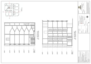 1.
DO
NOT
SCALE
THE
DRG.
FOLLOW
WRITTEN
DIMENSIONS
ONLY.
2.
ANY
DISCREPANCY
IN
THE
DRG.
SHOULD
BE
BROUGHT
TO
THE
NOTICE
OF
THE
ARCHITECT
IMMEDIATELY.
3.
ALL
DIMENSIONS
SHOWN
TO
BE
VERIFIED
BEFORE
EXECUTION.
4.
ALL
DIMENSIONS
ARE
IN
FEET
AND
INCHES
ONLY
5.
THIS
IS
THE
PROPERTY
OF
KARYAE
DESIGN
IT
SHALL
NOT
BE
COPIED
OR
PRINTED
WITHOUT
PERMISSION.
6.
ALL
DIMENSIONS
INDICATED
ARE
EXCLUDING
PLASTER
THICKNESS.
7.
REFER
STRUCTURAL
DRG.
FOR
R.C.C.
DETAILS.
8.
REFER
DETAIL
DRG.
FOR
DOOR,
WINDOW,STRUCTURE,HANDLE,
STARICASE,TOILET
LATOUT.ETC
9.
FLOOR
FINISH
OF
2"
THICKNESS
IS
ASSUMED
UNLESS
OTHERWISE
MENTIONED
10.
READ
THIS
DRG
IN
CONJUCTION
WITH
STRUCTURAL,INTERIOR
AND
SERVICE
DRAWINGS.
11.
FOR
DETAILED
DESCRIPTION
OF
FINISHES
REFER
SCHEDULE
OF
FINISHES
DRG.
GENERAL
NOTE:
SIGNATURE.
:
ARCHITECTS:
DRAWN
BY:
CHECKED
BY
:
DRAWINGS
AND
ALLIED
DOCUMENTS
ARE
THE
PROPERTY
OF
KARYAE
DESIGN
STUDIO
LLP.
THE
SAME
CANNOT
BE
REPRODUCED,
COPIED
IN
WHOLE
OR
IN
PART
WITHOUT
PRIOR
EXPRESSED
CONSENT
FROM
STAKEHOLDERS
AT
KARYAE
DESIGN
STUDIO
LLP.
THESE
DRAWINGS
CANNOT
BE
HANDED
OVER
TO
A
THIRD
PARTY
OR
USED
FOR
ANY
PURPOSE,
OTHER
THAN
THAT
FOR
WHICH
IT
HAS
BEEN
LOANED.
AFTER
FULFILLING
THE
PURPOSE
OF
ISSUE
THE
DRAWINGS
SHALL
BE
RETURNED
TO
THE
ARCHITECT
.
New.no.4
(old
no.38),
First
Floor,
5th
Cross,
11th
Main
Rd,
Vasanth
Nagar,
Bengaluru,
Karnataka
560052
D
E
S
I
G
N
S
T
U
D
I
O
SUPRIYA
K
PRIYA
M
T
N
S
W
E
ORIENTATION:
SCALE:
SHEET
NO:
NOT
TO
SCALE
DRAWING
STATUS:
FOR
CO-ORDINATION
WORKING
/
TENDER
PURPOSE
GOOD
FOR
CONSTRUCTION
SCHEMATIC
/
FOR
APPROVAL
SHOP
DRAWING
PURPOSE
CLIENT:
PROJECT:
DRAWING
TITLE:
HOTEL
PROJECT
AT
JAGDALPUR,
CHATTISGARH
MR.
ADITYA
SECTIONS
16
MONA
HOTEL
SECTION
AA'
201
01
01
FIRST
FLOOR
+13'
6"
ARL
ROAD
LEVEL
±0.0mm
(ROAD
LVL)
TOP
OF
PLINTH
BEAM
+2'
ARL
SECOND
FLOOR
+
24'
6"
ARL
THIRD
FLOOR
+35'
6"
ARL
FOURTH
FLOOR
+46'
6"
ARL
FIFTH
FLOOR
+57'
6"
ARL
TOP
SLAB
+69'
9"
ARL
11'
11'
11'
11'
12'-3"
69'-3"
13'
11' 13'
13'
11'
FIRST
FLOOR
+13'
6"
ARL
ROAD
LEVEL
±0.0mm
(ROAD
LVL)
TOP
OF
PLINTH
BEAM
+2'
ARL
SECOND
FLOOR
+
24'
6"
ARL
THIRD
FLOOR
+35'
6"
ARL
FOURTH
FLOOR
+46'
6"
ARL
FIFTH
FLOOR
+57'
6"
ARL
TOP
SLAB
+69'
9"
ARL
10'-2"
11'
11'
10'-6"
11'
10'-6"
11'
10'-6"
11'
10'-6"
12'-3"
11'-7"
67'-3"
MONA
HOTEL
SECTION
BB'
201
02
02
MONA
HOTEL
KEYPLAN
 