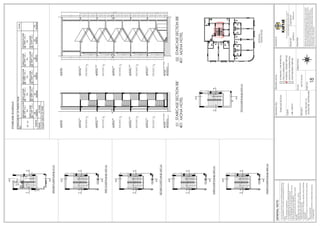 STAIRCASE
NO.
NO.
OF
RISERS
FROM
22
RISERS
RISERS
TREAD
10"
WIDE
4'
WIDE
FLIGHT
WIDTH
ST
-
01
22
RISERS
22
RISERS
GROUND
FLOOR
(@
+2'6"
LVL.)
26
RISERS
22
RISERS
TO
STAIRCASE
SCHEDULE
:
FIRST
FLOOR
(@
+13'6"
LVL.)
FIRST
FLOOR
(@
+13'6"
LVL.)
TO
SECOND
FLOOR
(@
+24'6"
LVL.)
SECOND
FLOOR
(@
+24'6"
LVL.)
TO
THIRD
FLOOR
(@
+35'6"
LVL.)
THIRD
FLOOR
(@
+35'6"
LVL.)
TO
FOURTH
FLOOR
(@
+46'6"
LVL.)
FOURTH
FLOOR
(@
+46'6"
LVL.)
TO
FIFTH
FLOOR
(@
+57'6"
LVL.)
114
RISERS
TOTAL
GENERAL
NOTE:
SIGNATURE.
:
ARCHITECTS:
DRAWN
BY:
CHECKED
BY
:
DRAWINGS
AND
ALLIED
DOCUMENTS
ARE
THE
PROPERTY
OF
KARYAE
DESIGN
STUDIO
LLP.
THE
SAME
CANNOT
BE
REPRODUCED,
COPIED
IN
WHOLE
OR
IN
PART
WITHOUT
PRIOR
EXPRESSED
CONSENT
FROM
STAKEHOLDERS
AT
KARYAE
DESIGN
STUDIO
LLP.
THESE
DRAWINGS
CANNOT
BE
HANDED
OVER
TO
A
THIRD
PARTY
OR
USED
FOR
ANY
PURPOSE,
OTHER
THAN
THAT
FOR
WHICH
IT
HAS
BEEN
LOANED.
AFTER
FULFILLING
THE
PURPOSE
OF
ISSUE
THE
DRAWINGS
SHALL
BE
RETURNED
TO
THE
ARCHITECT
.
New.no.4
(old
no.38),
First
Floor,
5th
Cross,
11th
Main
Rd,
Vasanth
Nagar,
Bengaluru,
Karnataka
560052
D
E
S
I
G
N
S
T
U
D
I
O
SUPRIYA
K
PRIYA
M
T
N
S
W
E
ORIENTATION:
SCALE:
SHEET
NO:
NOT
TO
SCALE
DRAWING
STATUS:
FOR
CO-ORDINATION
WORKING
/
TENDER
PURPOSE
GOOD
FOR
CONSTRUCTION
SCHEMATIC
/
FOR
APPROVAL
SHOP
DRAWING
PURPOSE
CLIENT:
PROJECT:
DRAWING
TITLE:
HOTEL
PROJECT
AT
JAGDALPUR,
CHATTISGARH
MR.
ADITYA
STAIRCASE
SECTION
18
MONA
HOTEL
STAIRCASE
SECTION
BB'
401
02
1.
DO
NOT
SCALE
THE
DRG.
FOLLOW
WRITTEN
DIMENSIONS
ONLY.
2.
ANY
DISCREPANCY
IN
THE
DRG.
SHOULD
BE
BROUGHT
TO
THE
NOTICE
OF
THE
ARCHITECT
IMMEDIATELY.
3.
ALL
DIMENSIONS
SHOWN
TO
BE
VERIFIED
BEFORE
EXECUTION.
4.
ALL
DIMENSIONS
ARE
IN
FEET
AND
INCHES
ONLY
5.
THIS
IS
THE
PROPERTY
OF
KARYAE
DESIGN
IT
SHALL
NOT
BE
COPIED
OR
PRINTED
WITHOUT
PERMISSION.
6.
ALL
DIMENSIONS
INDICATED
ARE
EXCLUDING
PLASTER
THICKNESS.
7.
REFER
STRUCTURAL
DRG.
FOR
R.C.C.
DETAILS.
8.
REFER
DETAIL
DRG.
FOR
DOOR,
WINDOW,STRUCTURE,HANDLE,
STARICASE,TOILET
LATOUT.ETC
9.
FLOOR
FINISH
OF
2"
THICKNESS
IS
ASSUMED
UNLESS
OTHERWISE
MENTIONED
10.
READ
THIS
DRG
IN
CONJUCTION
WITH
STRUCTURAL,INTERIOR
AND
SERVICE
DRAWINGS.
11.
FOR
DETAILED
DESCRIPTION
OF
FINISHES
REFER
SCHEDULE
OF
FINISHES
DRG.
01
02
03
04
05
06
07
08
09
10
11
12
13
14
15
16
17
18
19
20
21
22
23
24
25
26
27
28
29
30
31
32
33
34
35
36
37
38
39
40
42
41
43
44
45
46
48
49
50
51
52
53
54
55
56
57
58
59
60
61
62
63
64
65
66
67
68
69
70
71
72
73
74
75
76
77
78
79
80
81
82
83
84
85
86
87
88
89
90
91
103
104
105
106
107
108
109
110
111
112
113
92
93
94
95
96
97
98
99
100
101
102
114
FIRST
FLOOR
+13'
6"
ARL
ROAD
LEVEL
±0.0mm
(ROAD
LVL)
TOP
OF
PLINTH
BEAM
+2'
ARL
SECOND
FLOOR
+
24'
6"
ARL
THIRD
FLOOR
+35'
6"
ARL
FOURTH
FLOOR
+46'
6"
ARL
FIFTH
FLOOR
+57'
6"
ARL
TOP
SLAB
+69'
9"
ARL
6' 2'
5'-6"
5'-6"
5'-6"
5'-6"
5'-6"
5'-6"
5'-6"
5'-6"
5'-6"
12'-3"
13'-6"
11'
11'
11'
11'
69'-9"
11'
11'
8'-6"
8'-6" 8'-6"
8'-6"
8'-6"
11'
11'
11'
12'-3"
67'-3"
T.O.C
+
52'
LVL
T.O.C
+
41'
LVL
T.O.C
+
30'
LVL
T.O.C
+
19'
LVL
T.O.C
+
8'
LVL
47
FIRST
FLOOR
+13'
6"
ARL
ROAD
LEVEL
±0.0mm
(ROAD
LVL)
TOP
OF
PLINTH
BEAM
+2'
ARL
SECOND
FLOOR
+
24'
6"
ARL
THIRD
FLOOR
+35'
6"
ARL
FOURTH
FLOOR
+46'
6"
ARL
FIFTH
FLOOR
+57'
6"
ARL
TOP
SLAB
+69'
9"
ARL
12'-3" 11' 11' 11' 11' 11' 2'-6"
69'-9"
T.O.C
+
52'
LVL
T.O.C
+
41'
LVL
T.O.C
+
30'
LVL
T.O.C
+
19'
LVL
T.O.C
+
8'
LVL
04
05
06
07
08
09
10
11
12
13
14
15
26
27
28
29
30
31
32
33
34
35
36
37
48
49
50
51
52
53
54
55
56
57
58
59
70
71
72
73
74
75
76
77
78
79
80
81
92
93
94
95
96
97
98
99
100
101
102
103
114
MONA
HOTEL
STAIRCASE
SECTION
BB'
401
01
MONA
HOTEL
KEYPLAN
GROUND
FLOOR
PLAN
@
+2'
LVL
FIRST
FLOOR
PLAN
@
+13'6"
LVL
SECOND
FLOOR
PLAN
@
+24'6"
LVL
THIRD
FLOOR
PLAN
@
+35'6"
LVL
FOURTH
FLOOR
PLAN
@
+46'6"
LVL
FIFTH
FLOOR
PLAN
@
+57'6"
LVL
UP
DRIVER
TOILET
2'-11"
UP
DN
DN
01
02
03
04
07
06
05
09
08
11
10
13
12
14
29
28
27
31
30
33
32
35
34
36
15 37
23
24
25
26
21
22
19
20
17
18
16
51
50
49
53
52
55
54
57
56
58
59
45
46
47
48
43
44
41
42
39
40
38
111
112
113
114
109
110
107
108
105
106
104
73
72
71
75
74
77
76
79
78
80
81
67
68 70
65
66
63
64
61
62
60
95
94
93
97
96
99
98
101
100
102
103
89
90
91
92
87
88
85
86
83
84
82
B
B'
A'
A
B
B' B
B' B
B' B
B'
B
B'
10"
10"
10" 7'-5"
8'-3"
4'
4'
4'-11" 10"
10"
10"
10"
10" 10" 10" 7'-3"
8'-3"
3'-11
1
2
"
4'-0
1
2
"
4'-11" 10"
10"
10"
10"
10"
10"
10"
10"
10"
10"
7'-3"
8'-3"
3'-11
1
2
"
8'-3"
3'-11
1
2
"
8'-3"
4'
4'
8'-3"
4'
4'
8'-3"
4'
8'-3"
8'-3"
4'
4'
8'-3"
4'
4'-11" 10"
10"
10"
10"
10"
10"
10"
10"
10"
10"
7'-3" 4'-11" 10"
10"
10"
10"
10"
10"
10"
10"
10"
10"
7'-3"
4'-11" 10"
10"
10" 10"
10"
10"
10" 10"
10"
10"
7'-3"
10" 10"
A'
A
A'
A
A'
A
A'
A
A'
A
69
10"
UP
DN
UP
DN
UP
DN
 
