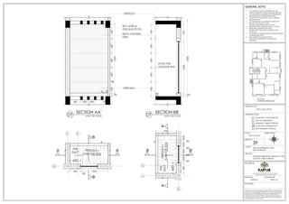PHE
DUCT
PERGOLA /
SLAB FOR ODU
450
C
A A'
B'
B
D
01
150
2250
750
3300
600
600
600
600
600
150
450 1200
100
50
PERGOLA
RCC LINTEL &
ODU SLAB TO DTL.
KERB WALL
600
600
600
600
600
3000
PHE
DUCT
PERGOLA
/
SLAB
FOR
ODU
450
C
A
A'
B'
B
D
01
450
100
METAL GRILL DETAIL
SECTION AA'
DT
METAL LOUVERS/
GRILL
METAL GRILL DETAIL
SECTION BB'
DT
900
200
100
200
100
200
100
200
SPACE FOR
OUTDOOR UNIT
25
25
200
200
200
450
PROPOSED RESIDENTIAL BUILDING AT RBI
COLONY, THIRUVANMIYUR
MR.A.B.KARTHIKEYAN AND
MR.B.GOPINATH
SIGNATURE. :
ARCHITECTS:
DRAWN BY: CHECKED BY :
DRAWINGS AND ALLIED DOCUMENTS ARE THE PROPERTY OF KARYAE DESIGN
STUDIO LLP. THE SAME CANNOT BE REPRODUCED, COPIED IN WHOLE OR IN
PART WITHOUT PRIOR EXPRESSED CONSENT FROM STAKEHOLDERS AT KARYAE
DESIGN STUDIO LLP. THESE DRAWINGS CANNOT BE HANDED OVER TO A
THIRD PARTY OR USED FOR ANY PURPOSE, OTHER THAN THAT FOR WHICH IT
HAS BEEN LOANED. AFTER FULFILLING THE PURPOSE OF ISSUE THE DRAWINGS
SHALL BE RETURNED TO THE ARCHITECT .
New.no.4 (old no.38), First Floor, 5th Cross, 11th Main Rd,
Vasanth Nagar, Bengaluru, Karnataka 560052
D E S I G N S T U D I O
SUPRIYA K PRIYA M T
GOPINATH RESIDENCE
KEYPLAN
ORIENTATION:
SCALE:
SHEET NO:
NOT TO SCALE
DRAWING STATUS:
FOR CO-ORDINATION
WORKING / TENDER PURPOSE
GOOD FOR CONSTRUCTION
SCHEMATIC / FOR APPROVAL
SHOP DRAWING PURPOSE
DRAWING TITLE:
PROJECT:
CLIENT:
39
METAL GRILL DETAIL
GENERAL NOTE:
N
S
W E
1. ALL DIMENSIONS ARE IN MILLIMETERS AND ARE
FINISHED DIMENSIONS UNLESS OTHER WISE SPECIFIED
2. ALL LEVELS ARE IN MILLIMETERS AND ARE UNFINISHED
DIMENSIONS UNLESS OTHER WISE SPECIFIED
3. DO NOT SCALE THE DRAWING. FOLLOW WRITTEN
DIMENSIONS ONLY
4. ANY DISCREPANCY IN THE DRAWING SHOULD BE
BROUGHT TO THE NOTICE OF THE
ARCHITECT/DESIGNER BEFORE EXECUTION
5. REFER STRUCTURAL DRAWING FOR R.C.C. DETAILS.
6. REFER DETAIL DRAWINGS FOR DOOR,
WINDOW,STRUCTURE,HANDLE,STARICASE,TOILET
LAYOUT.ETC
7. FLOOR FINISH OF 50MM THICKNESS IS ASSUMED UNLESS
OTHERWISE MENTIONED
8. READ THIS DRG IN CONJUCTION WITH
STRUCTURAL,ARCHITECTURAL AND SERVICES
DRAWINGS.
 