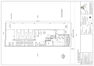 1.
DO
NOT
SCALE
THE
DRG.
FOLLOW
WRITTEN
DIMENSIONS
ONLY.
2.
ANY
DISCREPANCY
IN
THE
DRG.
SHOULD
BE
BROUGHT
TO
THE
NOTICE
OF
THE
ARCHITECT
IMMEDIATELY.
3.
ALL
DIMENSIONS
SHOWN
TO
BE
VERIFIED
BEFORE
EXECUTION.
4.
ALL
DIMENSIONS
ARE
IN
FEET
AND
INCHES
ONLY
5.
THIS
IS
THE
PROPERTY
OF
KARYAE
DESIGN
IT
SHALL
NOT
BE
COPIED
OR
PRINTED
WITHOUT
PERMISSION.
6.
ALL
DIMENSIONS
INDICATED
ARE
EXCLUDING
PLASTER
THICKNESS.
7.
REFER
STRUCTURAL
DRG.
FOR
R.C.C.
DETAILS.
8.
REFER
DETAIL
DRG.
FOR
DOOR,
WINDOW,STRUCTURE,HANDLE,
STARICASE,TOILET
LATOUT.ETC
9.
FLOOR
FINISH
OF
2"
THICKNESS
IS
ASSUMED
UNLESS
OTHERWISE
MENTIONED
10.
READ
THIS
DRG
IN
CONJUCTION
WITH
STRUCTURAL,INTERIOR
AND
SERVICE
DRAWINGS.
11.
FOR
DETAILED
DESCRIPTION
OF
FINISHES
REFER
SCHEDULE
OF
FINISHES
DRG.
GENERAL
NOTE:
SIGNATURE.
:
ARCHITECTS:
DRAWN
BY:
CHECKED
BY
:
DRAWINGS
AND
ALLIED
DOCUMENTS
ARE
THE
PROPERTY
OF
KARYAE
DESIGN
STUDIO
LLP.
THE
SAME
CANNOT
BE
REPRODUCED,
COPIED
IN
WHOLE
OR
IN
PART
WITHOUT
PRIOR
EXPRESSED
CONSENT
FROM
STAKEHOLDERS
AT
KARYAE
DESIGN
STUDIO
LLP.
THESE
DRAWINGS
CANNOT
BE
HANDED
OVER
TO
A
THIRD
PARTY
OR
USED
FOR
ANY
PURPOSE,
OTHER
THAN
THAT
FOR
WHICH
IT
HAS
BEEN
LOANED.
AFTER
FULFILLING
THE
PURPOSE
OF
ISSUE
THE
DRAWINGS
SHALL
BE
RETURNED
TO
THE
ARCHITECT
.
New.no.4
(old
no.38),
First
Floor,
5th
Cross,
11th
Main
Rd,
Vasanth
Nagar,
Bengaluru,
Karnataka
560052
D
E
S
I
G
N
S
T
U
D
I
O
SUPRIYA
K
PRIYA
M
T
N
S
W
E
ORIENTATION:
SCALE:
SHEET
NO:
NOT
TO
SCALE
DRAWING
STATUS:
FOR
CO-ORDINATION
WORKING
/
TENDER
PURPOSE
GOOD
FOR
CONSTRUCTION
SCHEMATIC
/
FOR
APPROVAL
SHOP
DRAWING
PURPOSE
CLIENT:
PROJECT:
DRAWING
TITLE:
PROPOSED
BOUTIQUE
HOTEL
AT
MISSION
STREET,
PONDICHERRY
MR.
RAMESH
KRISHNAMURTHY
BOUTIQUE
HOTEL
GROUND
FLOOR
PLAN
101
01
GROUND
FLOOR
PLAN
40
SERVICE
LIFT
GUEST
STAIRCASE
SERVICE
STAIRCASE
GUEST
LIFT
BELL
DESK
BACK
OFFICE
RECEPTION
KITCHEN/STORE
103
SFT
COUNTER
TOILET&WASH
5'-0"X8'-0"
DELICATESSAN
AREA
-
513
SFT
HOTEL
RECEPTION
LOBBY
GLASS
ROOF
ABOVE
TOILET
DG/
TRANSFORMER
CARPARK
&
SERVICE
ENTRY
GUEST
ENTRY
SPACE
FOR
LANDSCAPE
NILGIRIS
BAKERY
KOTAK
MAHINDRA
BANK
WEST
SOUTH
NORTH
SITE
BOUNDARY
1
2
3
SERVICE
PLATFORM
EAST
113'-9"
41'-7"
7'-6"
 