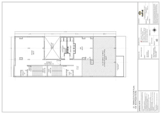 1.
DO
NOT
SCALE
THE
DRG.
FOLLOW
WRITTEN
DIMENSIONS
ONLY.
2.
ANY
DISCREPANCY
IN
THE
DRG.
SHOULD
BE
BROUGHT
TO
THE
NOTICE
OF
THE
ARCHITECT
IMMEDIATELY.
3.
ALL
DIMENSIONS
SHOWN
TO
BE
VERIFIED
BEFORE
EXECUTION.
4.
ALL
DIMENSIONS
ARE
IN
FEET
AND
INCHES
ONLY
5.
THIS
IS
THE
PROPERTY
OF
KARYAE
DESIGN
IT
SHALL
NOT
BE
COPIED
OR
PRINTED
WITHOUT
PERMISSION.
6.
ALL
DIMENSIONS
INDICATED
ARE
EXCLUDING
PLASTER
THICKNESS.
7.
REFER
STRUCTURAL
DRG.
FOR
R.C.C.
DETAILS.
8.
REFER
DETAIL
DRG.
FOR
DOOR,
WINDOW,STRUCTURE,HANDLE,
STARICASE,TOILET
LATOUT.ETC
9.
FLOOR
FINISH
OF
2"
THICKNESS
IS
ASSUMED
UNLESS
OTHERWISE
MENTIONED
10.
READ
THIS
DRG
IN
CONJUCTION
WITH
STRUCTURAL,INTERIOR
AND
SERVICE
DRAWINGS.
11.
FOR
DETAILED
DESCRIPTION
OF
FINISHES
REFER
SCHEDULE
OF
FINISHES
DRG.
GENERAL
NOTE:
SIGNATURE.
:
ARCHITECTS:
DRAWN
BY:
CHECKED
BY
:
DRAWINGS
AND
ALLIED
DOCUMENTS
ARE
THE
PROPERTY
OF
KARYAE
DESIGN
STUDIO
LLP.
THE
SAME
CANNOT
BE
REPRODUCED,
COPIED
IN
WHOLE
OR
IN
PART
WITHOUT
PRIOR
EXPRESSED
CONSENT
FROM
STAKEHOLDERS
AT
KARYAE
DESIGN
STUDIO
LLP.
THESE
DRAWINGS
CANNOT
BE
HANDED
OVER
TO
A
THIRD
PARTY
OR
USED
FOR
ANY
PURPOSE,
OTHER
THAN
THAT
FOR
WHICH
IT
HAS
BEEN
LOANED.
AFTER
FULFILLING
THE
PURPOSE
OF
ISSUE
THE
DRAWINGS
SHALL
BE
RETURNED
TO
THE
ARCHITECT
.
New.no.4
(old
no.38),
First
Floor,
5th
Cross,
11th
Main
Rd,
Vasanth
Nagar,
Bengaluru,
Karnataka
560052
D
E
S
I
G
N
S
T
U
D
I
O
SUPRIYA
K
PRIYA
M
T
N
S
W
E
ORIENTATION:
SCALE:
SHEET
NO:
NOT
TO
SCALE
DRAWING
STATUS:
FOR
CO-ORDINATION
WORKING
/
TENDER
PURPOSE
GOOD
FOR
CONSTRUCTION
SCHEMATIC
/
FOR
APPROVAL
SHOP
DRAWING
PURPOSE
CLIENT:
PROJECT:
DRAWING
TITLE:
PROPOSED
BOUTIQUE
HOTEL
AT
MISSION
STREET,
PONDICHERRY
MR.
RAMESH
KRISHNAMURTHY
TERRACE
FLOOR
PLAN
43
BOUTIQUE
HOTEL
TERRACE
FLOOR
PLAN
104
01
SERVICE
LIFT
GUEST
STAIRCASE
SERVICE
STAIRCASE
OPEN
TO
SKY
23'0"X15'9"
5'-5"
WIDE
SERVICE
CORRIDOR
16'7"X
12'9"
LIFT
LOBBY
SERVICE
STAIRCASE
GUEST
LIFT
GLASS
ROOF
ABOVE
DELICATESSAN
LADIES
TOILET
GENTS
TOILET
KITCHEN
800
SFT
PDR
400
SFT
ALL
DAY
DINING
-
AL
FRESCO
(covered
with
temporary
roofing)
1000
SFT
17'-3"
23'
30'-6" 15'-9" 34'-1
1
4
" 23'-0
3
4
"
103'-5"
 
