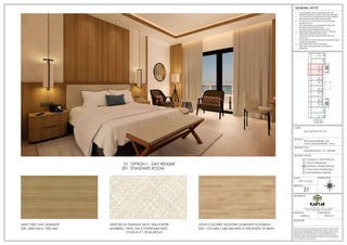 51
STANDARD ROOM - OP 1 RENDER
SAS CAPITALS PVT LTD..,
PROPOSED INTERIORS FOR
VOB AT MADHELI RESORT , MALE
1. ALL DIMENSIONS ARE IN MILLIMETERS AND ARE
FINISHED DIMENSIONS UNLESS OTHER WISE SPECIFIED
2. ALL LEVELS ARE IN MILLIMETERS AND ARE UNFINISHED
DIMENSIONS UNLESS OTHER WISE SPECIFIED
3. DO NOT SCALE THE DRAWING. FOLLOW WRITTEN
DIMENSIONS ONLY
4. ANY DISCREPANCY IN THE DRAWING SHOULD BE
BROUGHT TO THE NOTICE OF THE
ARCHITECT/DESIGNER BEFORE EXECUTION
5. REFER STRUCTURAL DRAWING FOR R.C.C. DETAILS.
6. REFER DETAIL DRAWINGS FOR DOOR,
WINDOW,STRUCTURE,HANDLE,STARICASE,TOILET
LAYOUT.ETC
7. FLOOR FINISH OF 50MM THICKNESS IS ASSUMED UNLESS
OTHERWISE MENTIONED
8. READ THIS DRG IN CONJUCTION WITH
STRUCTURAL,ARCHITECTURAL AND SERVICES
DRAWINGS.
GENERAL NOTE:
ORIENTATION:
SCALE:
SHEET NO:
NOT TO SCALE
DRAWING STATUS:
FOR CO-ORDINATION
WORKING / TENDER PURPOSE
GOOD FOR CONSTRUCTION
SCHEMATIC / FOR APPROVAL
SHOP DRAWING PURPOSE
DRAWING TITLE:
PROJECT:
CLIENT:
SIGNATURE. :
ARCHITECTS:
DRAWN BY: CHECKED BY :
DRAWINGS AND ALLIED DOCUMENTS ARE THE PROPERTY OF KARYAE DESIGN
STUDIO LLP. THE SAME CANNOT BE REPRODUCED, COPIED IN WHOLE OR IN
PART WITHOUT PRIOR EXPRESSED CONSENT FROM STAKEHOLDERS AT KARYAE
DESIGN STUDIO LLP. THESE DRAWINGS CANNOT BE HANDED OVER TO A
THIRD PARTY OR USED FOR ANY PURPOSE, OTHER THAN THAT FOR WHICH IT
HAS BEEN LOANED. AFTER FULFILLING THE PURPOSE OF ISSUE THE DRAWINGS
SHALL BE RETURNED TO THE ARCHITECT .
New.no.4 (old no.38), First Floor, 5th Cross, 11th Main Rd,
Vasanth Nagar, Bengaluru, Karnataka 560052
D E S I G N S T U D I O
SUPRIYA K PRIYA M T
N
S
W
E
CORRIDOR
BATHROOM
BALCONY
BEDROOM
1
D1
D2
D1
D1
SD1
V1
SHW
WC
V1
V1
V1
V1
V1
V1
V1
V1
V1
V1
V1
V1
V1
D1
D1
D1
D1
D1
D1
D1
D3
D3
D3
D3
D3
D3
D3
D3
D3
D3
D3
D3
D3
D3
D3
D3
D2
D4
D4
D4
D4
D1
SD1
SD1
SD1
SD1
SD1
SD1
SD1
SD1
SD1
SD1
SD1
SHW
WC
BEDROOM
2
BEDROOM
3
BEDROOM
4
BEDROOM
5
BEDROOM
6
BEDROOM
7
BEDROOM
8
BEDROOM
9
BEDROOM
10
PWDR
BALCONY
BALCONY
BALCONY
BALCONY
BALCONY
BALCONY
BALCONY
BALCONY
BALCONY
BATHROOM
BATHROOM
BATHROOM
LIVING
01
D1
UP
UP
41.13m²
LIVING
02
23.98m²
22.75m²
22.75m²
22.75m²
22.75m²
22.75m²
22.75m²
22.75m²
41.13m²
23.98m²
1.46m²
1.40m²
17.03m²
SHW
WC
1.46m²
1.40m²
17.03m²
2.54m²
PWDR
2.54m²
1.85m²
1.85m²
WC
WC
1.85m²
1.85m²
WC
WC
1.85m²
1.85m²
WC
WC
1.85m²
1.85m²
WC
2.22m²
SHW
2.22m²
SHW
2.22m²
SHW
2.22m²
SHW
2.22m²
SHW
2.22m²
SHW
2.22m²
SHW
2.22m²
16.21m²
7.98m²
7.98m²
7.98m²
7.98m²
7.98m²
7.98m²
7.98m²
16.21m²
9.66m²
9.66m²
BATHROOM
BATHROOM
9.66m²
9.66m²
BATHROOM
BATHROOM
9.66m²
9.66m²
BATHROOM
BATHROOM
9.66m²
9.66m²
56.67m²
PORCH
VOB GR.FL
KEYPLAN
STANDARD ROOM
OPTION 1 - DAY RENDER
201
01
SIZE: 2400 MM x 1200 MM
MISTY PIKE OAK LAMINATE
MATERIAL: VINYL ON A PAPER BACKING
(10.05 M X 1.00 M) ROLLS
ARTE SELVA PANDAN 34101 WALLPAPER
SIZE: 1215 MM x 240 MM WITH A THICKNESS OF 8MM
LIGHT-COLORED WOODEN LAMINATE FLOORING
 