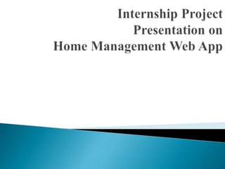 Home management WebApp presentation