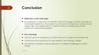 internship report on ui ux design for internship 4 weeks | PPTX