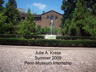 Julie A. Kress Summer 2009 Penn Museum Internship 