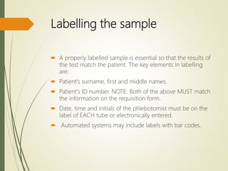 Laboratory Blood/ Specimen collection | PPTX