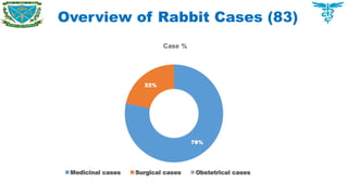 Overview of Rabbit Cases (83)
78%
22%
Case %
Medicinal cases Surgical cases Obstetrical cases
 