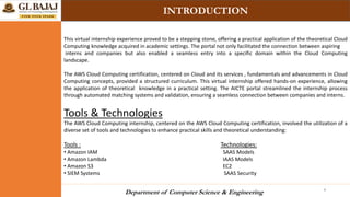 cloud virtual internship presentation of glbitm | PPTX